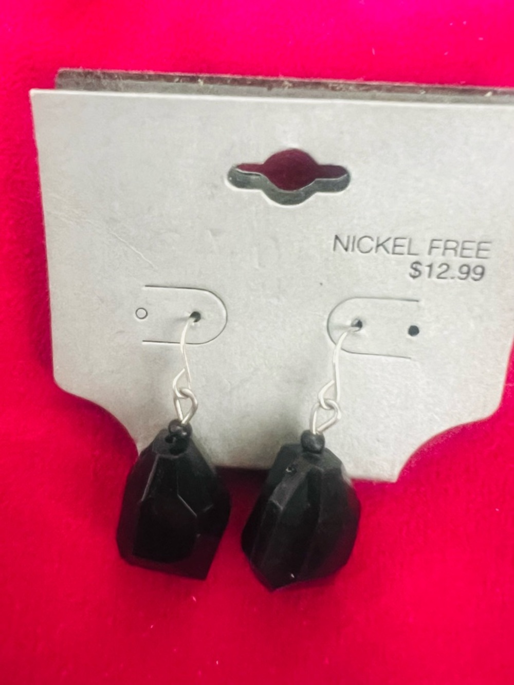 Target Black Faceted Drop Earrings